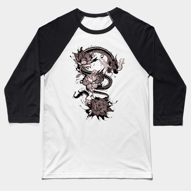 Yokai Dragon Baseball T-Shirt by dankdesigns